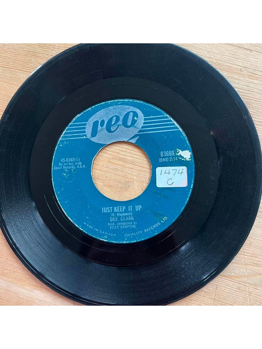 Dee Clark - Just Keep it Up/Whispering Grass 45rpm VG+ R07